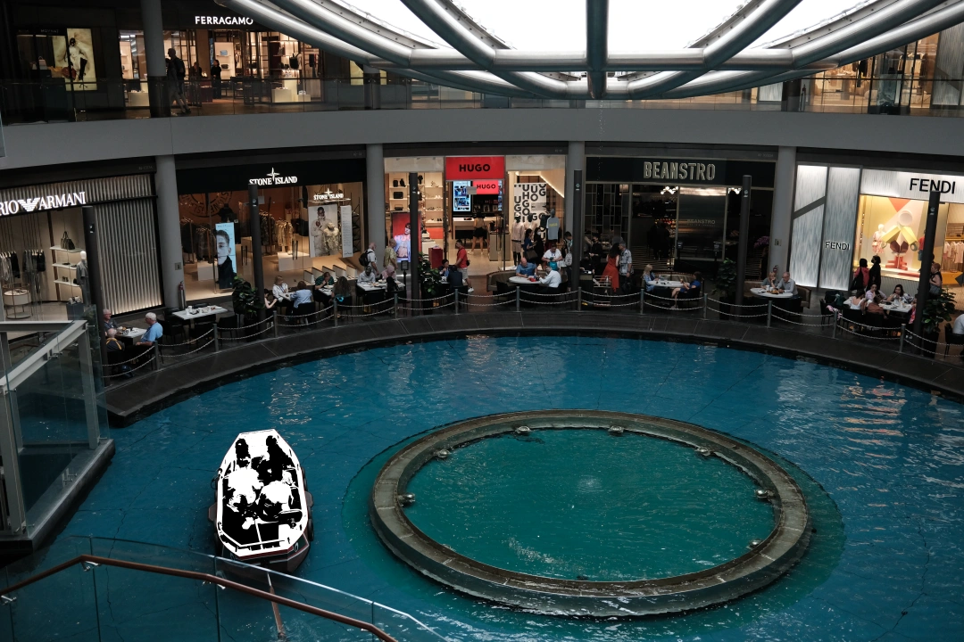 Floating boat tour inside Marina Bay Sands Mall